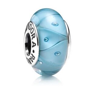Pandora Sterling Silver Turquoise Murano Glass Bead